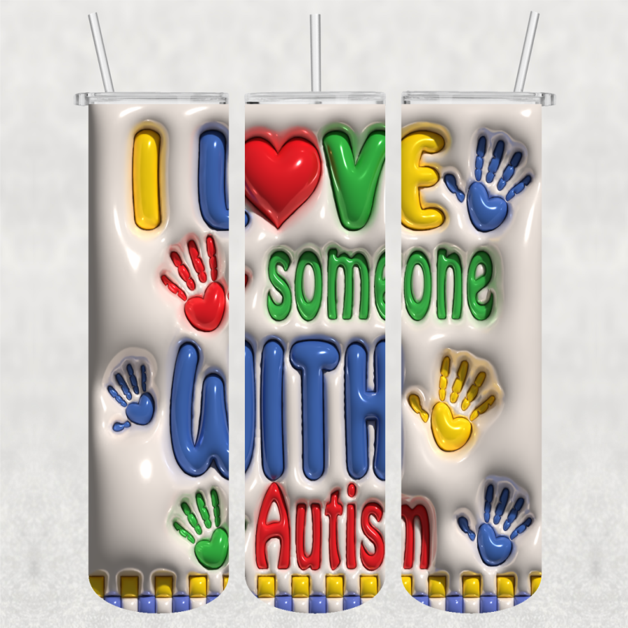 Autism Ready-to-Press 20 oz. Skinny Tumbler Wrap