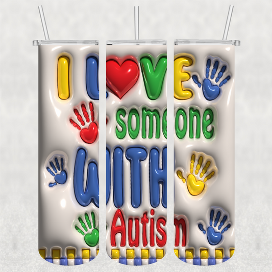 Autism Ready-to-Press 20 oz. Skinny Tumbler Wrap