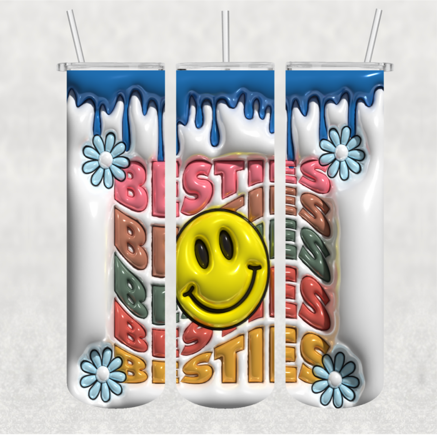 Besties Ready-To-Press 20 oz skinny tumbler wrap