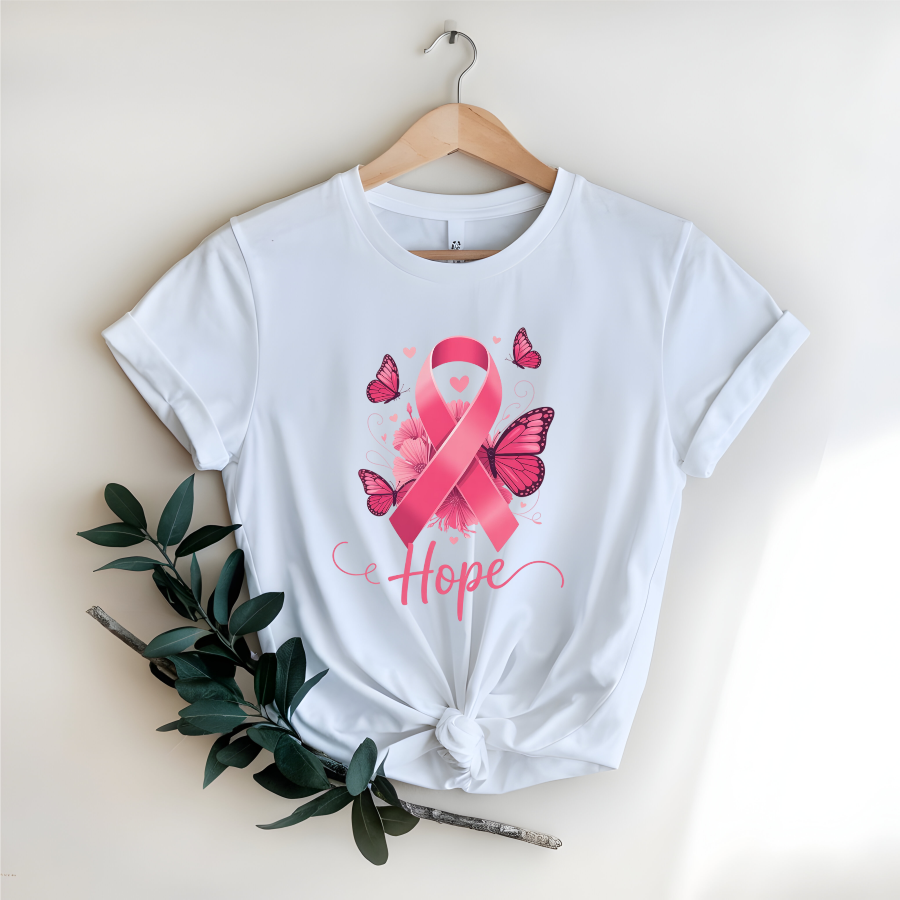Butterfly Ribbon Breast Cancer Awareness DTF Transfer