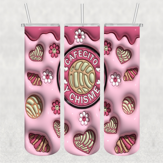 Cafecito Ready-to-Press 20 oz skinny tumbler wrap