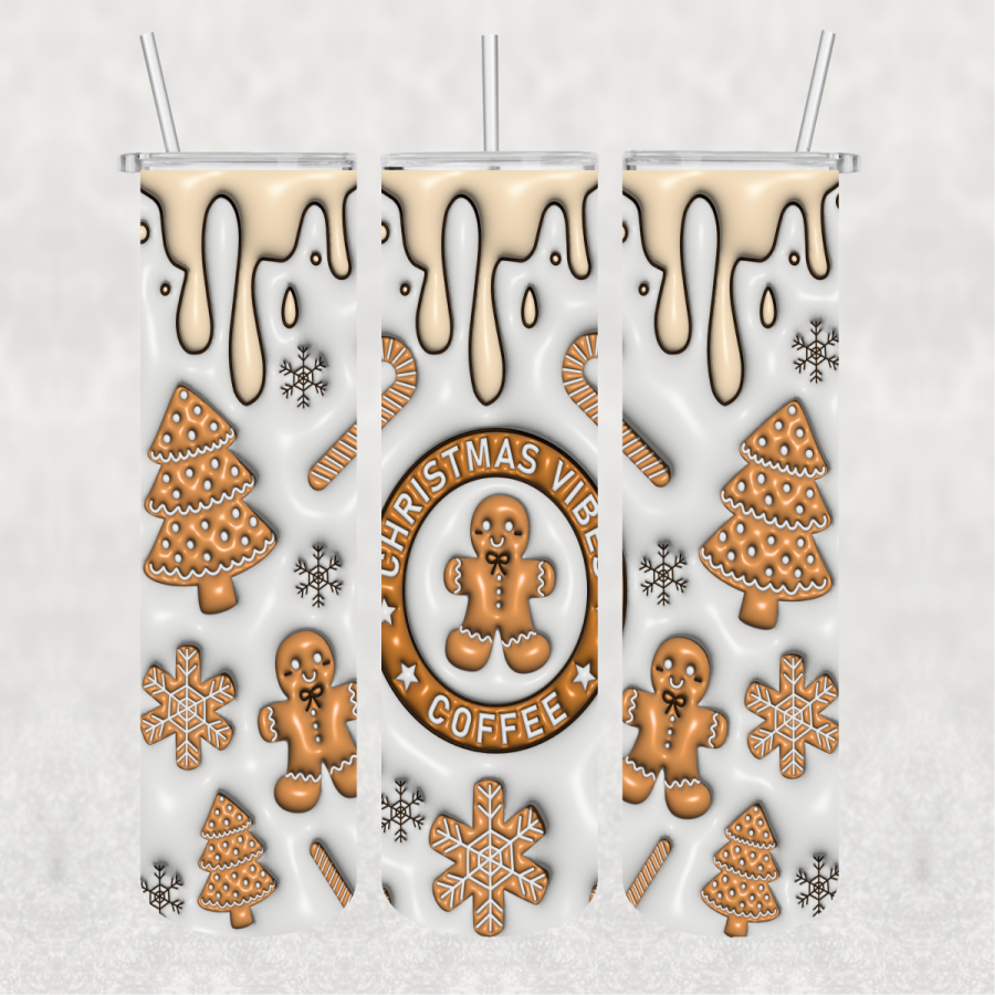 Christmas Coffee Ready-to-Press 20 oz skinny tumbler transfer
