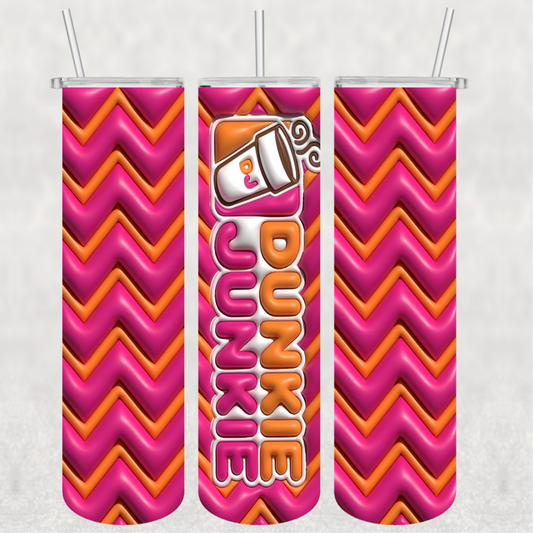 Dunkie Junkie Ready-to-Press 20 oz skinny tumbler transfer