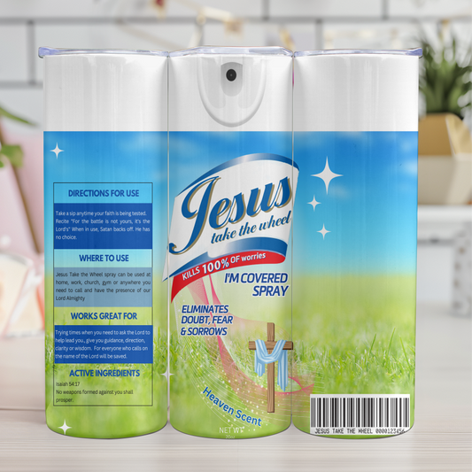Jesus take the wheel spray, 11 designs to choose from