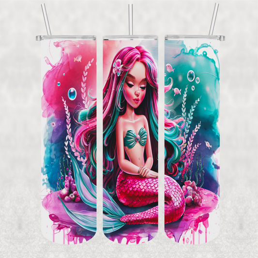 Mermaid Ready-to-Pres 20 oz skinny tumbler transfer