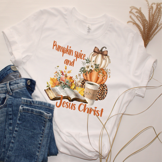 Pumpkin Spice and Jesus Christ, Ready-to-Press DTF Transfer