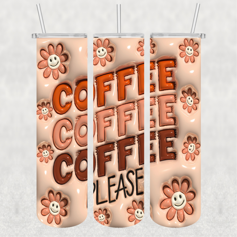 Coffee please Ready-to-press 20 oz skinny tumbler transfer